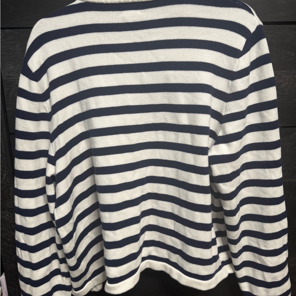 J. Crew Women's Navy and White Striped Cardigan - Picture 5 of 13